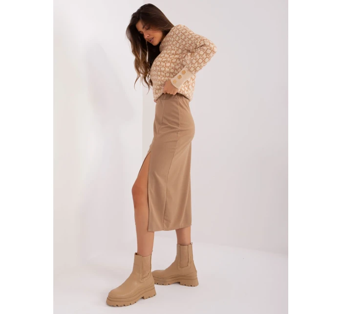 Spódnica LK SD model 18997395 camelowy - FPrice Spódnica LK SD model 18997395 camelowy - FPrice