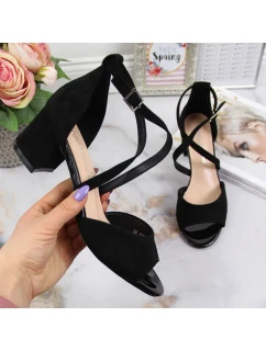 Černé sandály na jehlovém podpatku W model 21777516  Sergio Leone - Inny