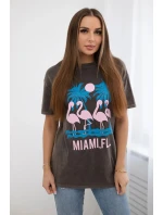 Blúzka z trenej bavlny Miami brown