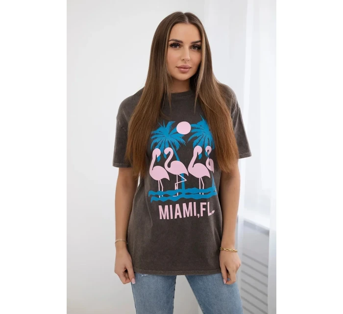 Blúzka z trenej bavlny Miami brown