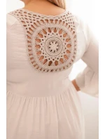 Dámske šaty z viskózy v nadmernej veľkosti so zdobením Azura Beige