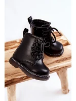 Dziecięce Botki Skórzane Z Suwakiem Czarne Omua Dziecięce Botki Skórzane Z Suwakiem Czarne Omua