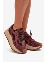 Kožené Sneakersy Na Platformě Dámské Big Star model 21705723 HIPOLY SYSTEM Bordové - Big Star Shoes