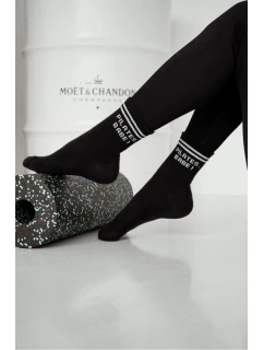 Dámské ponožky S nápisem PILATES BABE Černé