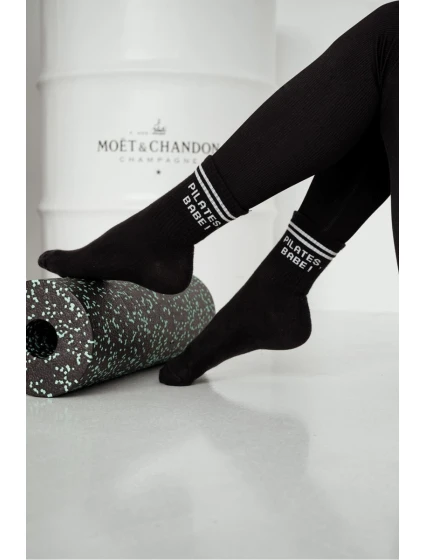 Dámské ponožky S nápisem PILATES BABE Černé