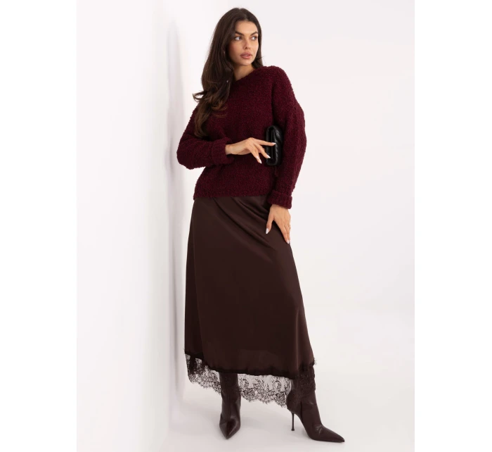 Sweter MI SW model 21749825 bordowy - FPrice Sweter MI SW model 21749825 bordowy - FPrice