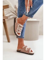 Dámske papuče s prackami a kožou Ezilena Dámske papuče s prackami a kožou Ezilena