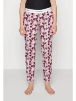 Dámske pyžamové nohavice QS6158E 1F7 - marhuľová/kytičky - Calvin Klein
