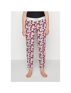 Dámske pyžamové nohavice QS6158E 1F7 - marhuľová/kytičky - Calvin Klein