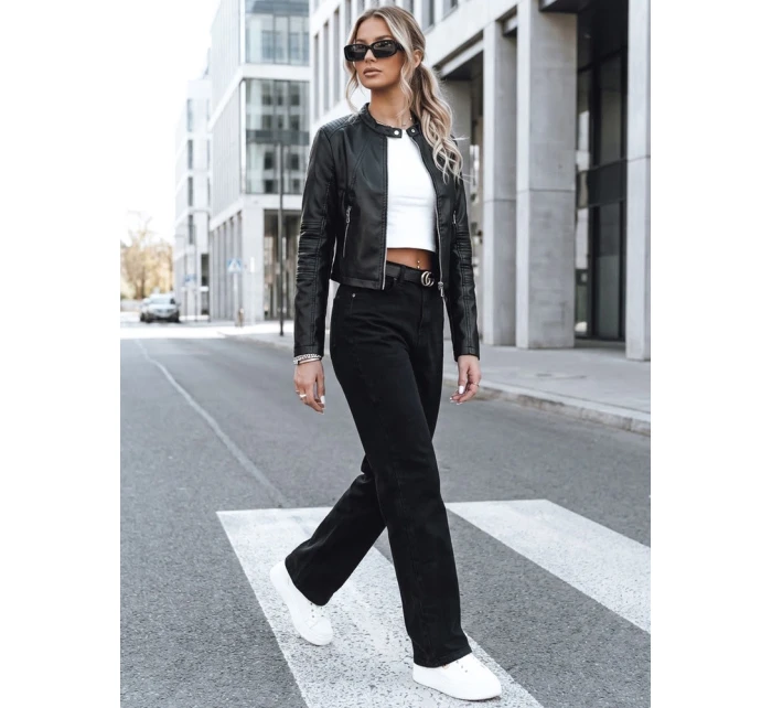 Dámská kožená bunda STYLE černá Dstreet model 21971244 - FashionStreet Dámská kožená bunda STYLE černá Dstreet model 21971244 - FashionStreet