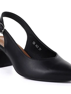 Dámske čierne lodičky Sergio Leone s remienkom SK463