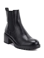 Dámske členkové topánky na podpätku, zateplené, čierne, Potocki SZ12742 Dámske členkové topánky na podpätku, zateplené, čierne, Potocki SZ12742
