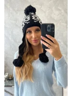 Dámská klapka na uši černá model 20536197 - K-Fashion Dámská klapka na uši černá model 20536197 - K-Fashion