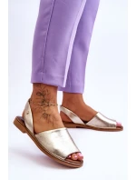 Kožené sandály zlaté model 21617472 - Zazoo