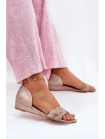 Kožené sandály model 21697441 zlaté - Maciejka