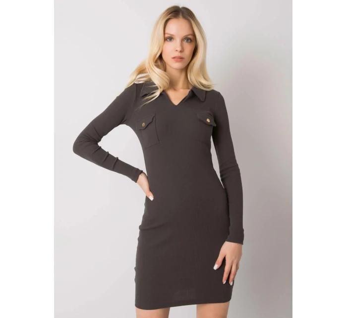 Šaty RV SK model 17462092 tmavá khaki - FPrice Šaty RV SK model 17462092 tmavá khaki - FPrice