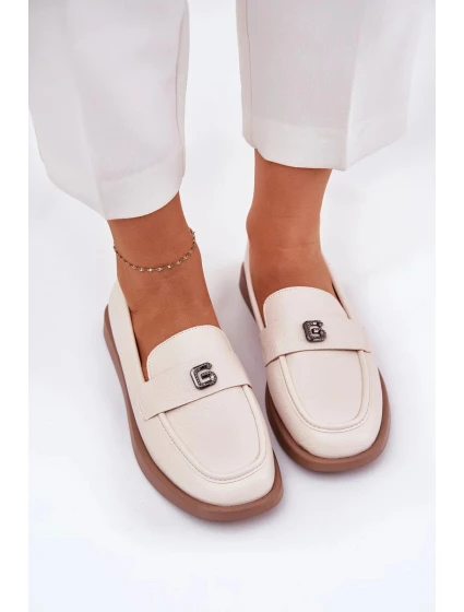 Dámske elegantné mokasíny s ozdobným detailom Vinceza - béžové