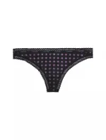 Dámske tangá 000QD3763E FTU čierne so vzorom - Calvin Klein