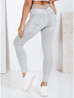Dámske džínsové úzke nohavice šedé FashionStreet UY2811