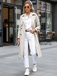 FashionStreet béžový dvojradový kabát TY5351