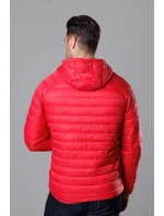 Červená pánska prešívaná bunda s kapucňou (HM112-5) Červená pánska prešívaná bunda s kapucňou (HM112-5)
