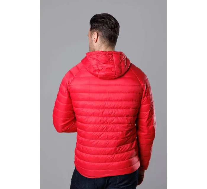 Červená pánska prešívaná bunda s kapucňou (HM112-5) Červená pánska prešívaná bunda s kapucňou (HM112-5)