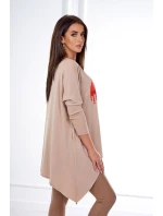 Oversize blúzka s potlačou dúhových pier béžová Oversize blúzka s potlačou dúhových pier béžová