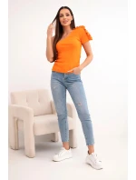 Dámská bavlněná blůza na jedno rameno s volánkem model 21772730 - K-Fashion