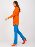 Oranžové mini šaty RUE PARIS pletené vrkoče
