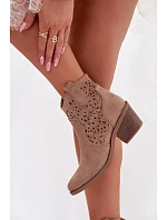 Dámské kovbojky model 22103948 béžové - S.Barski Dámské kovbojky model 22103948 béžové - S.Barski