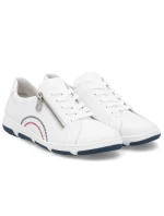 Dámské bílé kožené polobotky na zip model 21948512 - Rieker