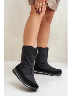 Damskie Śniegowce Z Suwakiem Progress PROGJ-22-130 Czarne