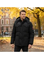 Geografické Nórsko Pánska bunda BAREDA DB BLACK MEN 096 BLACK (WY3882H/GN-NOIR)