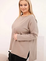 Dámske bavlnené Plus veľkosť asymetrické blúzka s dlhým rukávom Fango
