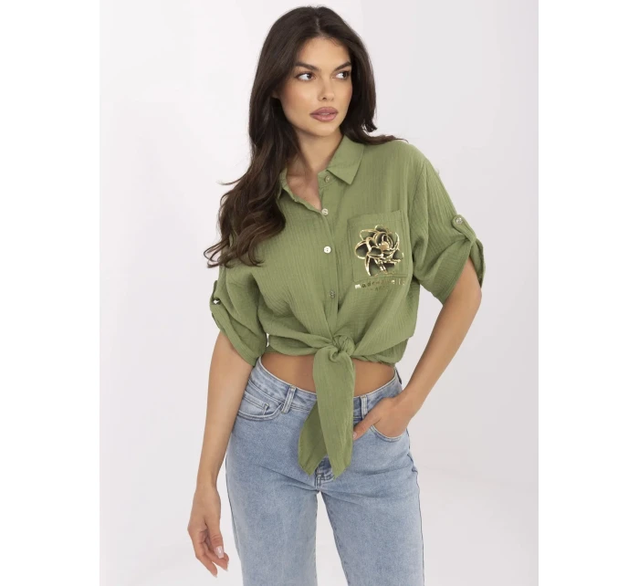 Košeľa DHJ KS 8595 1.66 khaki