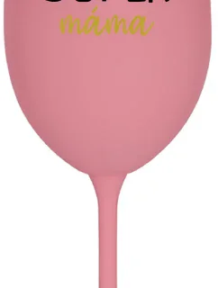 SUPER MAMA - ružový pohár na víno 350 ml