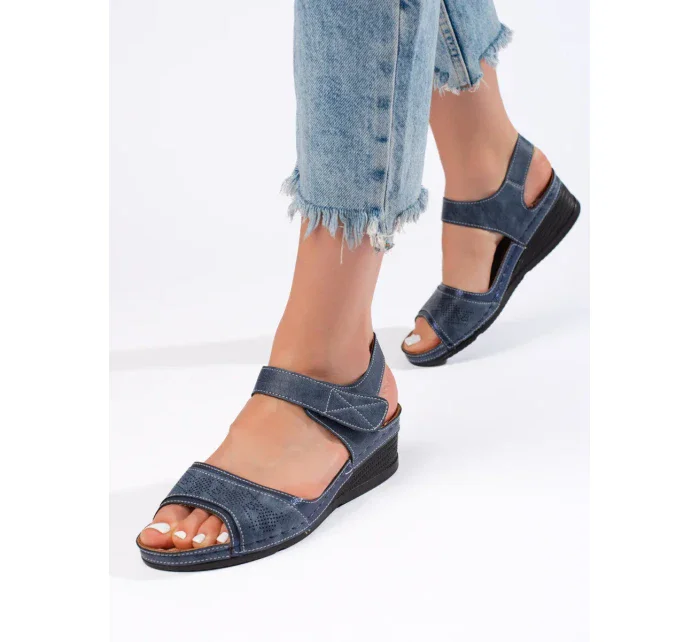 Moderní dámské sandály modré platforma Moderní dámské sandály modré platforma