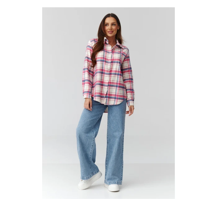 Košeľa s dlhým rukávom model 224093 Makadamia Košeľa s dlhým rukávom model 224093 Makadamia