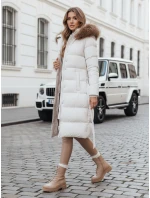 Dámska prešívaná zimná bunda s kožušinou STYLEBELLA white FashionStreet TY4610