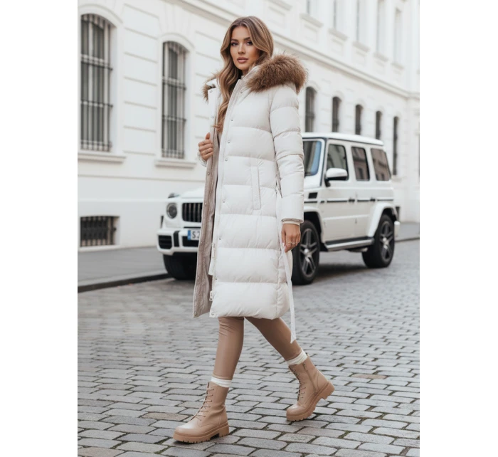 Dámska prešívaná zimná bunda s kožušinou STYLEBELLA white FashionStreet TY4610