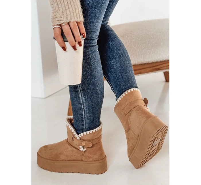 Dámske čižmy FLUFFIEZ camel FashionStreet ZY0561