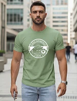 Pánske bavlnené tričko s potlačou motýľa svetlozelené FashionStreet NX5088R
