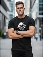 Tshirt męski z nadrukiem czarny model 22170667 - FashionStreet Tshirt męski z nadrukiem czarny model 22170667 - FashionStreet