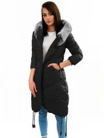 Černá dlouhá zimní bunda s kapucí model 21241716 - Libland