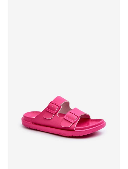 Lehké pěnové dámské žabky s přezkami Big Star model 21660717 Fuksie - Big Star Shoes Lehké pěnové dámské žabky s přezkami Big Star model 21660717 Fuksie - Big Star Shoes