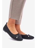 Siateczkowe Baleriny Z Kokardką Czarne Bianila Siateczkowe Baleriny Z Kokardką Czarne Bianila