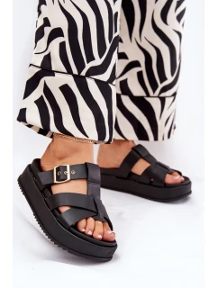 Dámské Pantofle Na Platformě S Pásky A Černé model 21687559 - Boto