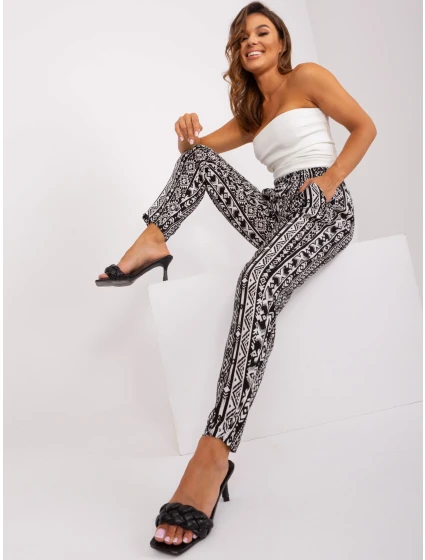 Nohavice D73770M61869O čiernobiele Nohavice D73770M61869O čiernobiele