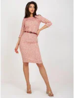 Dámska sukňa LK SD 506490.31 Červená s béžovou - FPrice Dámska sukňa LK SD 506490.31 Červená s béžovou - FPrice