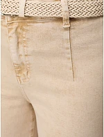 Jeansy damskie wide leg z wysokim stanem beżowe model 22120950 - FashionStreet